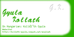 gyula kollath business card